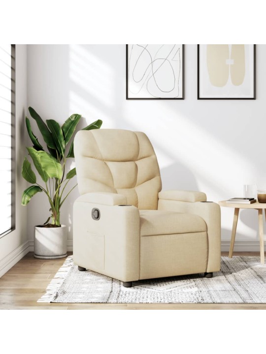 Polohovací křeslo krémové textil