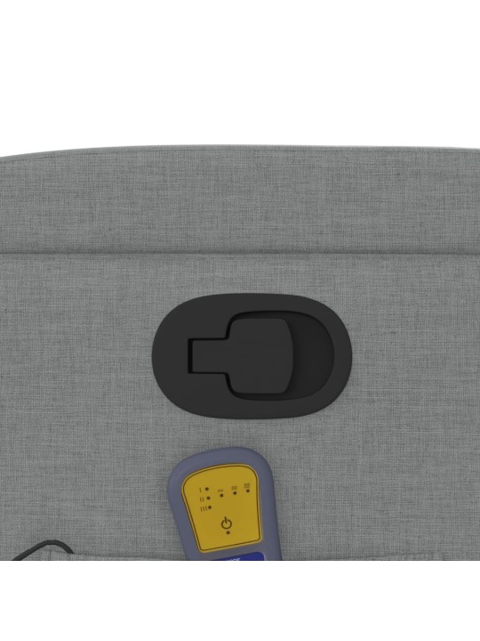Masážní polohovací křeslo světle šedé textil