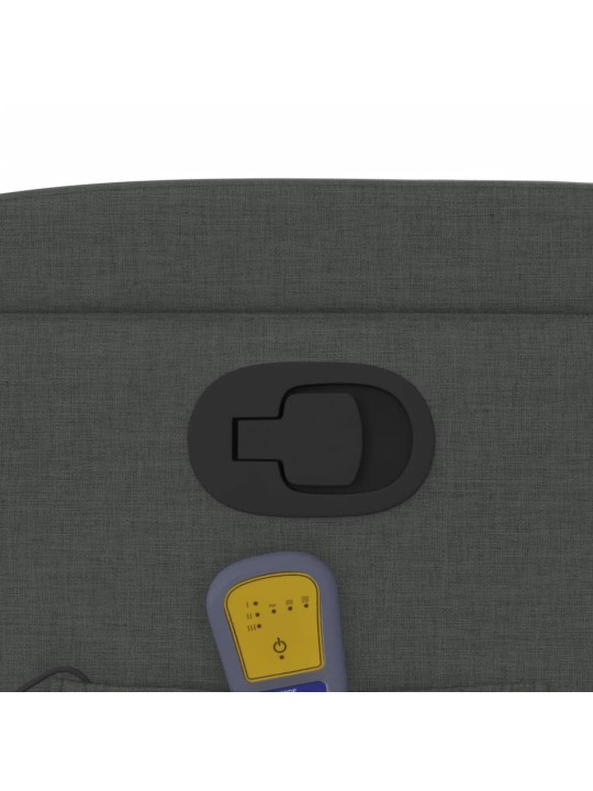 Masážní polohovací křeslo tmavě šedé textil