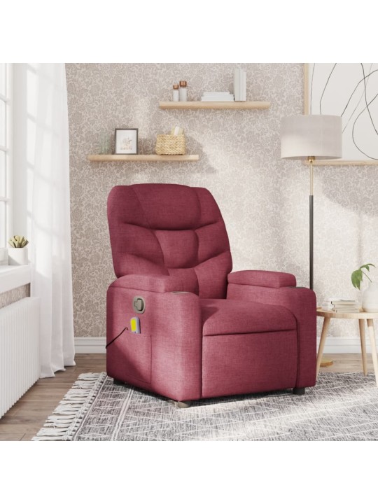 Masážní polohovací křeslo vínové textil