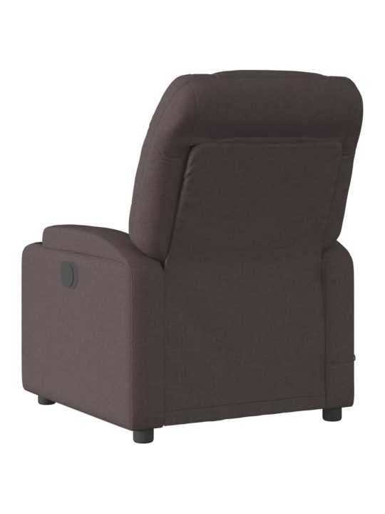 Masážní polohovací křeslo tmavě hnědé textil