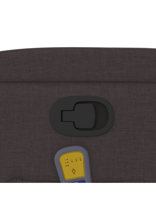Masážní polohovací křeslo tmavě hnědé textil