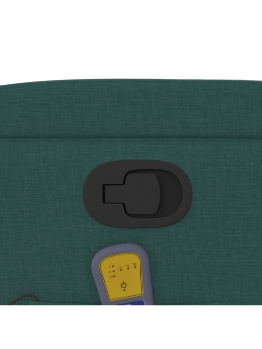 Masážní polohovací křeslo tmavě zelené textil