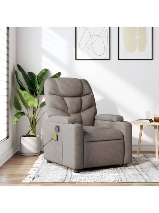 Masážní polohovací křeslo taupe textil
