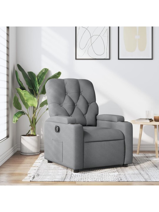 Polohovací křeslo světle šedé textil