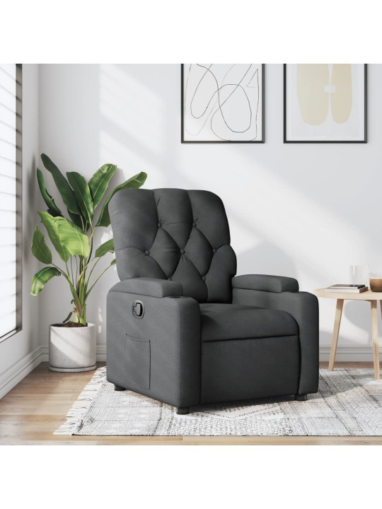 Polohovací křeslo tmavě šedé textil