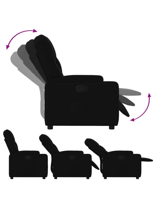 Polohovací křeslo černé textil