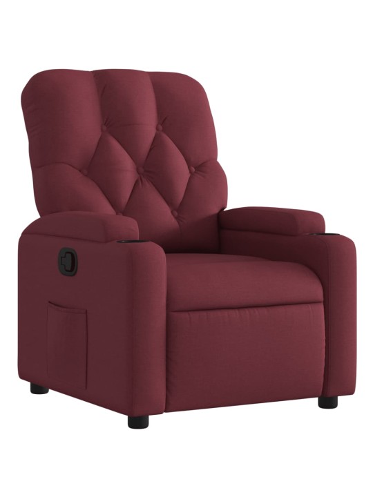 Polohovací křeslo vínové textil