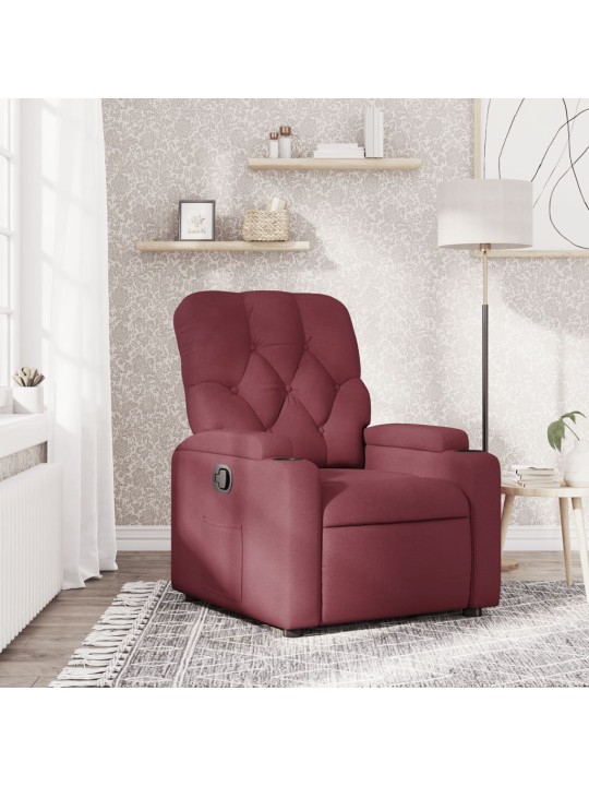 Polohovací křeslo vínové textil