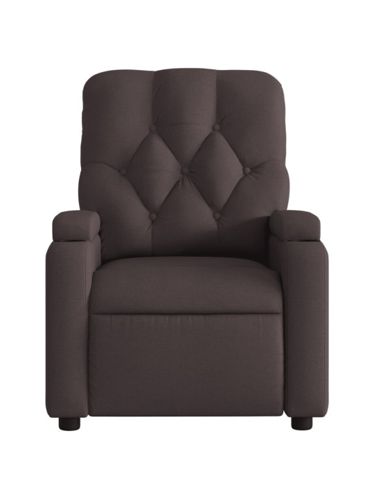 Polohovací křeslo tmavě hnědé textil