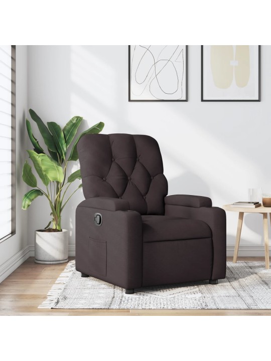 Polohovací křeslo tmavě hnědé textil