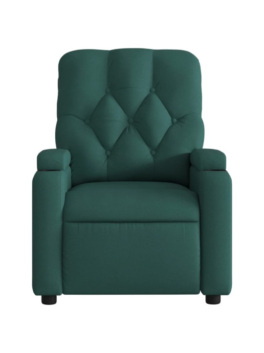 Polohovací křeslo tmavě zelené textil