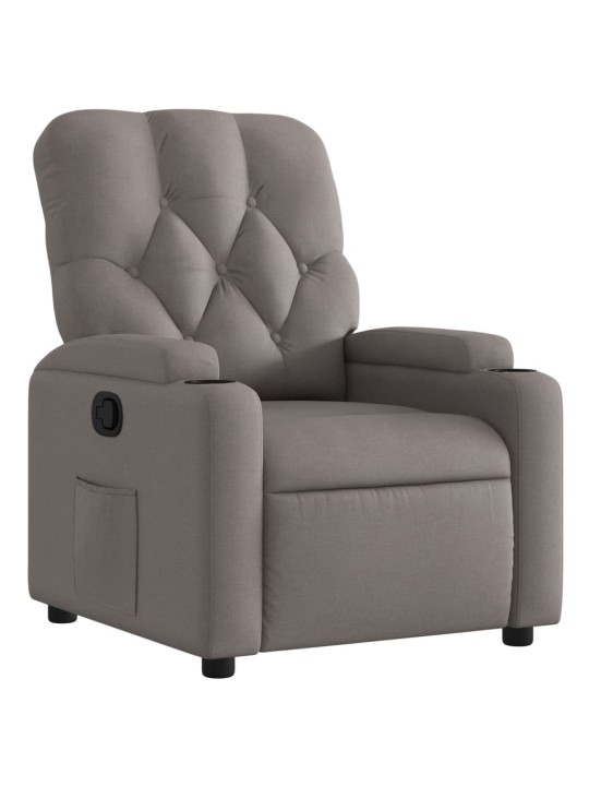 Polohovací křeslo taupe textil