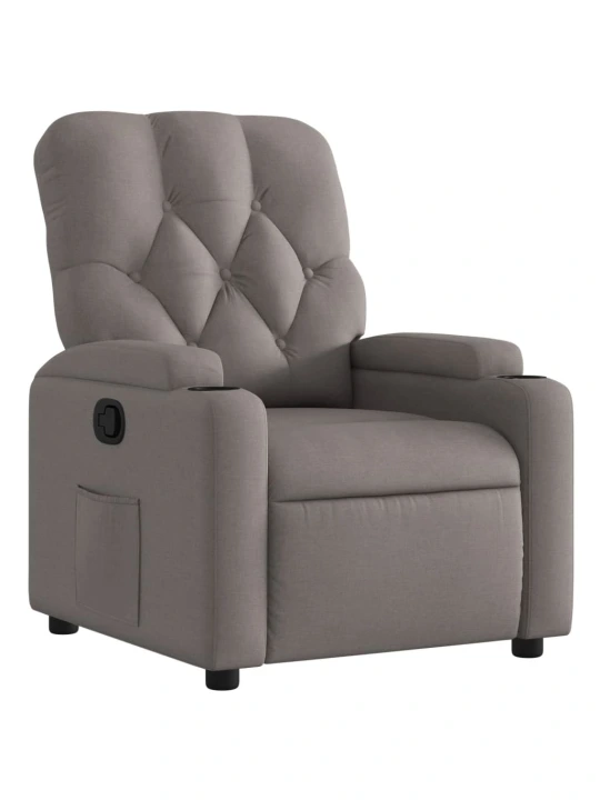 Polohovací křeslo taupe textil