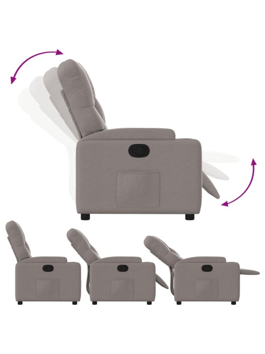 Polohovací křeslo taupe textil