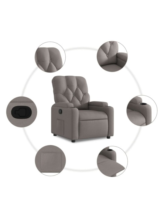 Polohovací křeslo taupe textil