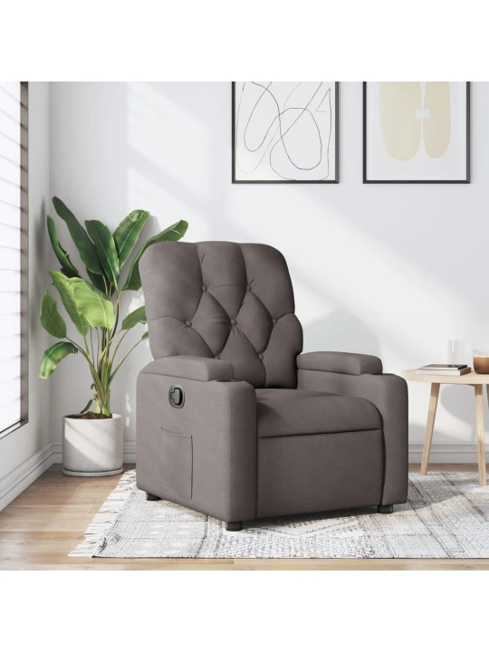 Polohovací křeslo taupe textil