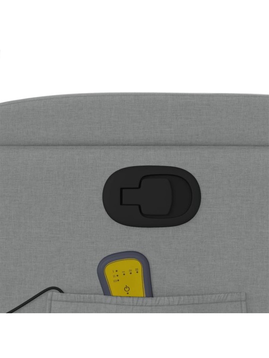 Masážní polohovací křeslo světle šedé textil