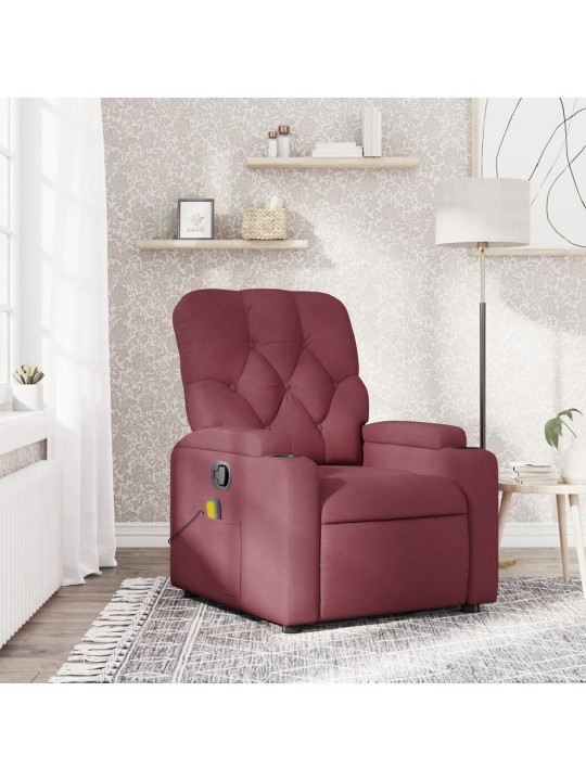 Masážní polohovací křeslo vínové textil