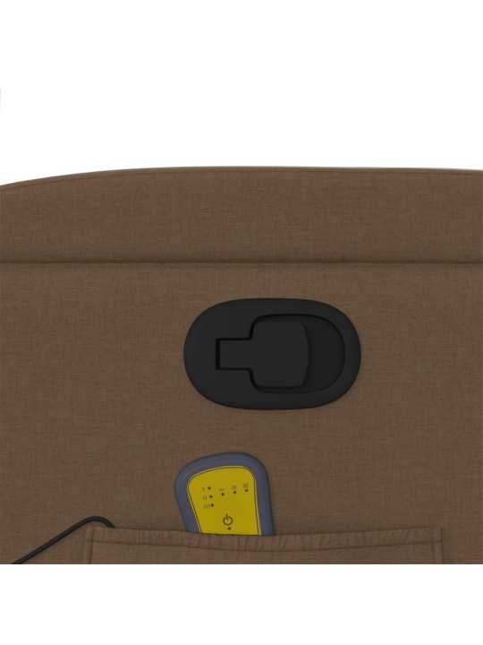 Masážní polohovací křeslo hnědé textil