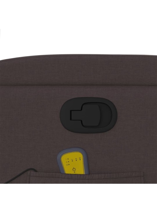 Masážní polohovací křeslo tmavě hnědé textil
