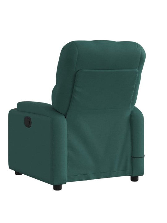 Masážní polohovací křeslo tmavě zelené textil