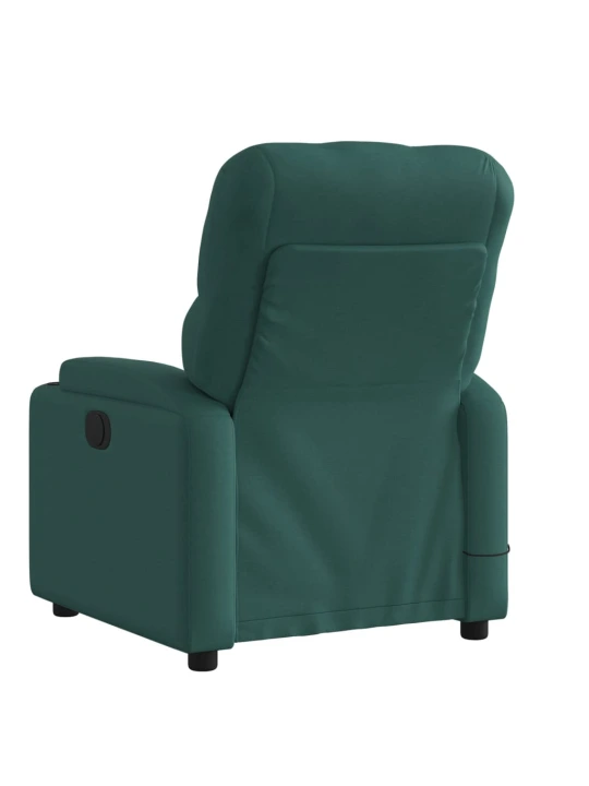 Masážní polohovací křeslo tmavě zelené textil