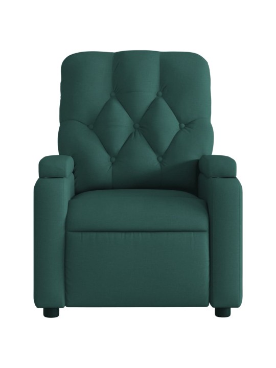 Masážní polohovací křeslo tmavě zelené textil