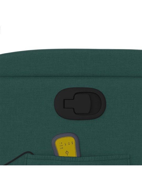 Masážní polohovací křeslo tmavě zelené textil