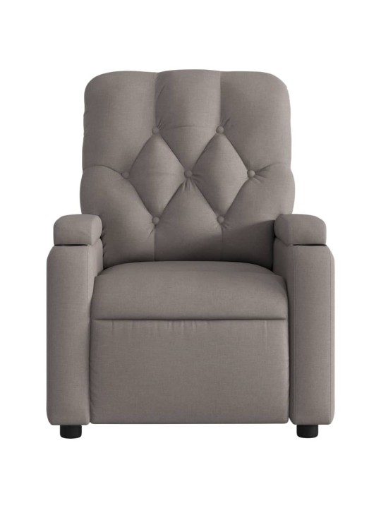 Masážní polohovací křeslo taupe textil