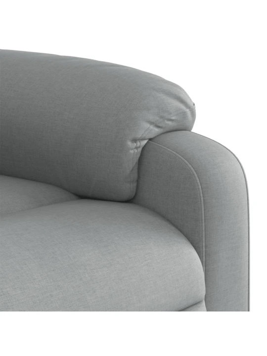 Polohovací křeslo světle šedé textil