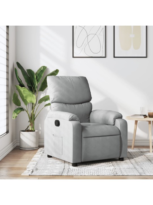 Polohovací křeslo světle šedé textil