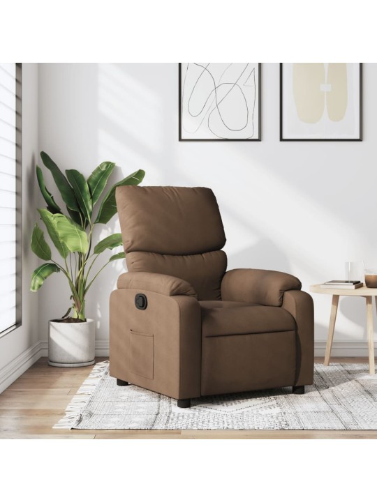 Polohovací křeslo hnědé textil