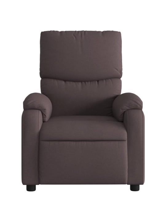Polohovací křeslo tmavě hnědé textil