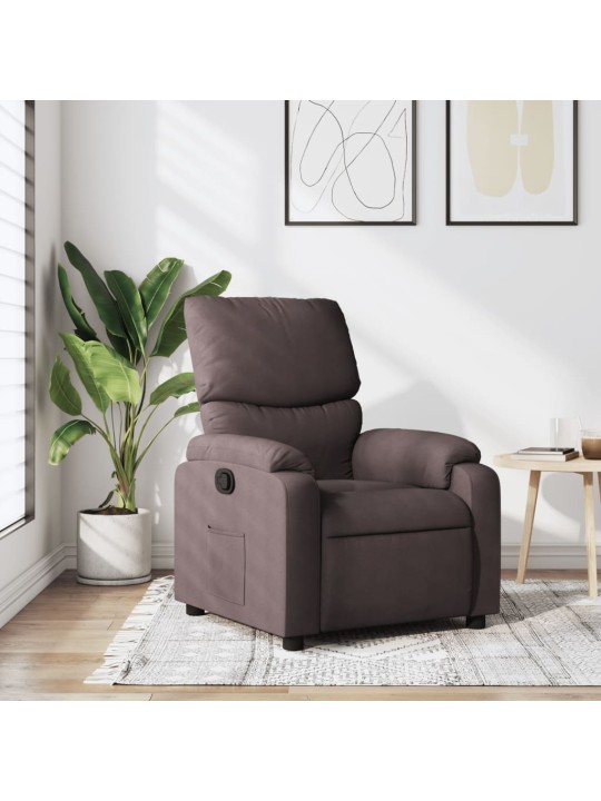 Polohovací křeslo tmavě hnědé textil