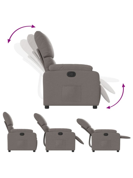 Polohovací křeslo taupe textil