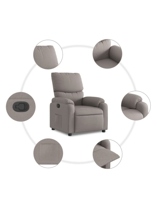Polohovací křeslo taupe textil