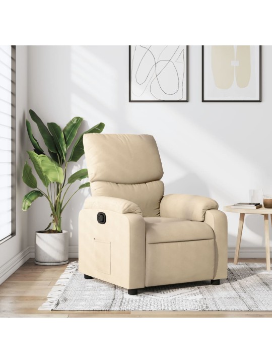 Polohovací křeslo krémové textil