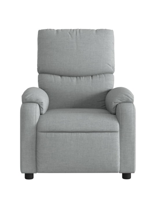 Masážní polohovací křeslo světle šedé textil