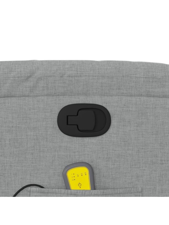 Masážní polohovací křeslo světle šedé textil