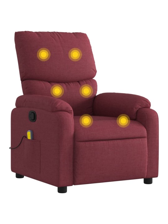 Masážní polohovací křeslo vínové textil