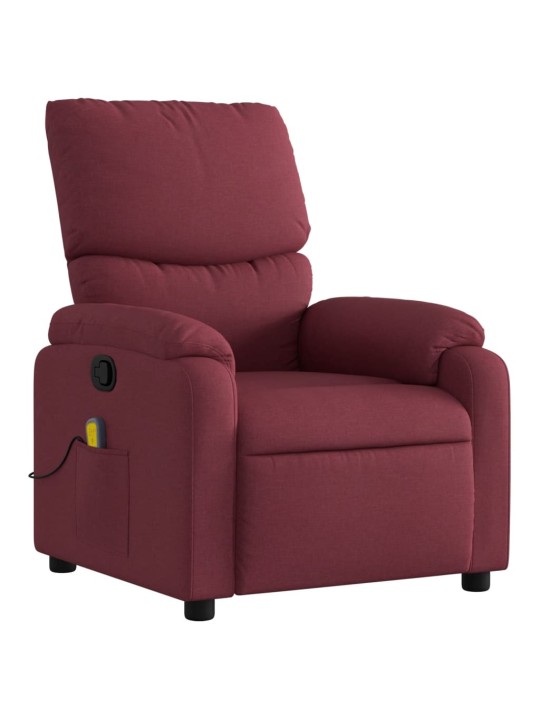 Masážní polohovací křeslo vínové textil