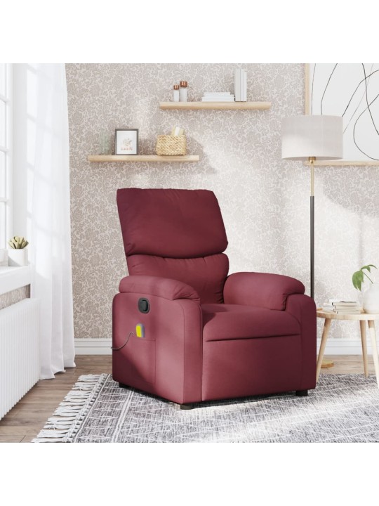 Masážní polohovací křeslo vínové textil