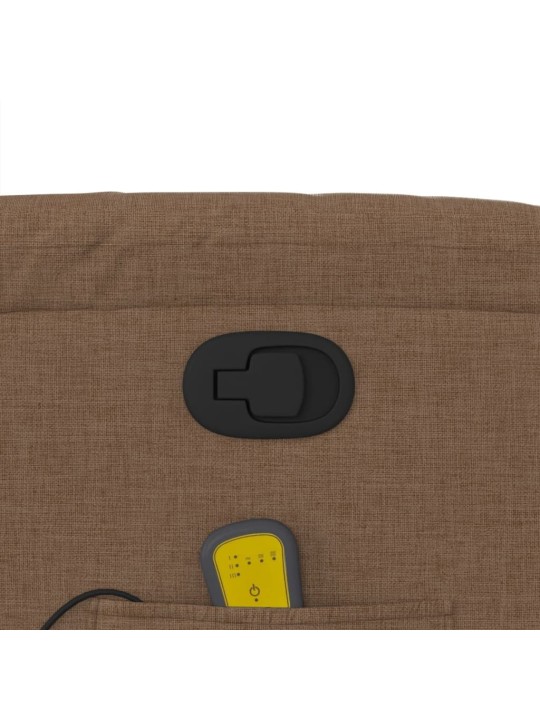 Masážní polohovací křeslo hnědé textil