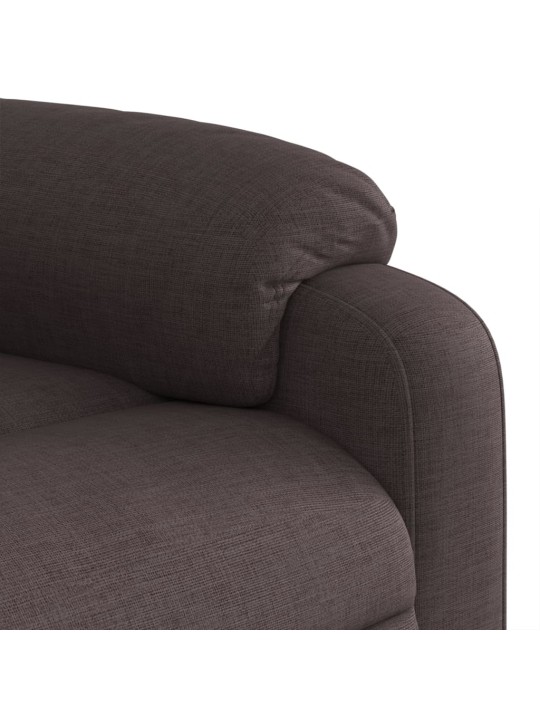 Masážní polohovací křeslo tmavě hnědé textil