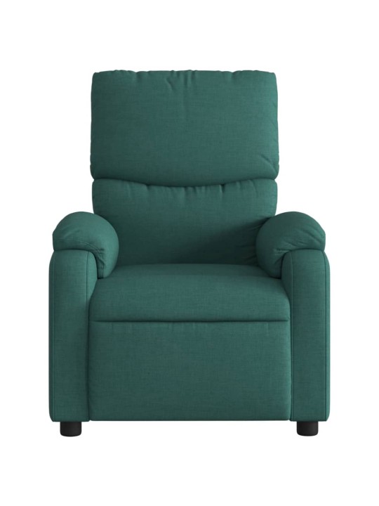 Masážní polohovací křeslo tmavě zelené textil