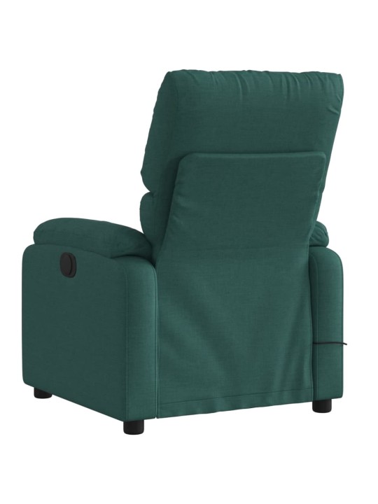 Masážní polohovací křeslo tmavě zelené textil