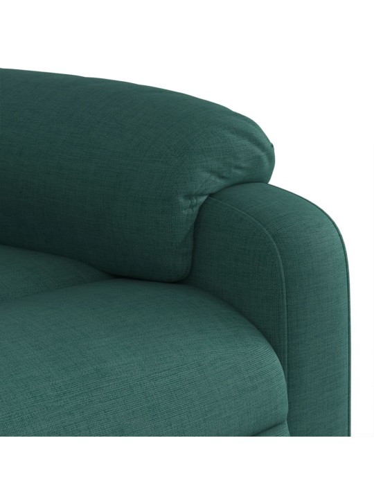 Masážní polohovací křeslo tmavě zelené textil