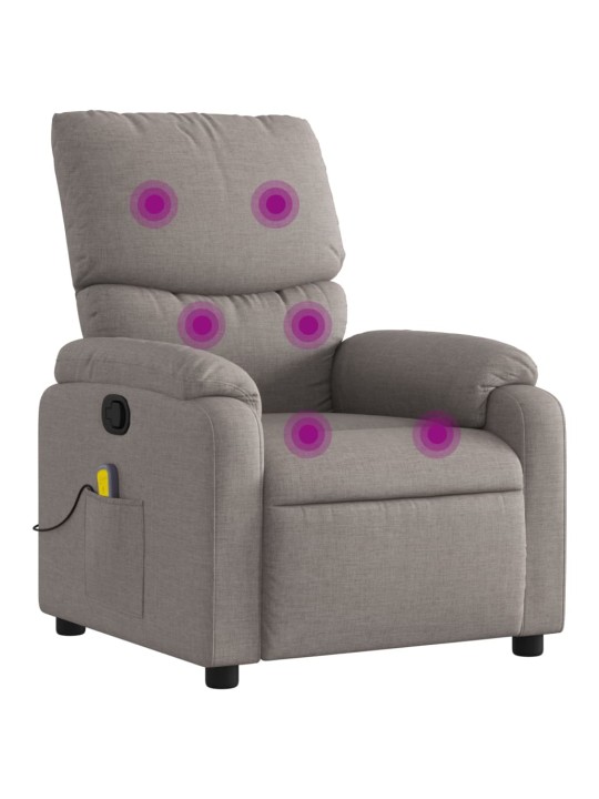 Masážní polohovací křeslo taupe textil