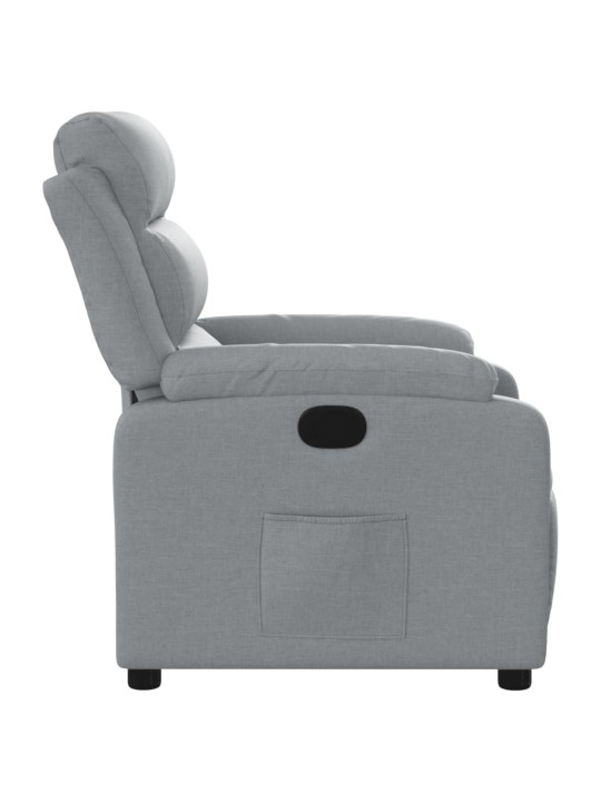 Polohovací křeslo světle šedé textil